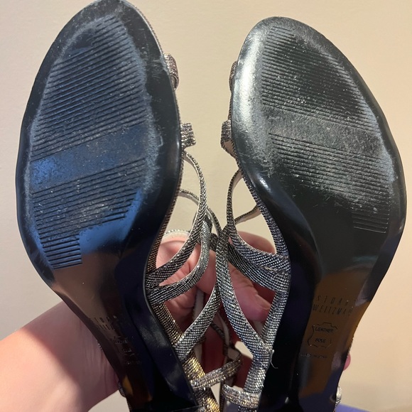 Stuart Weitzman Turningup Strappy Glitter Sandals - Picture 6 of 10